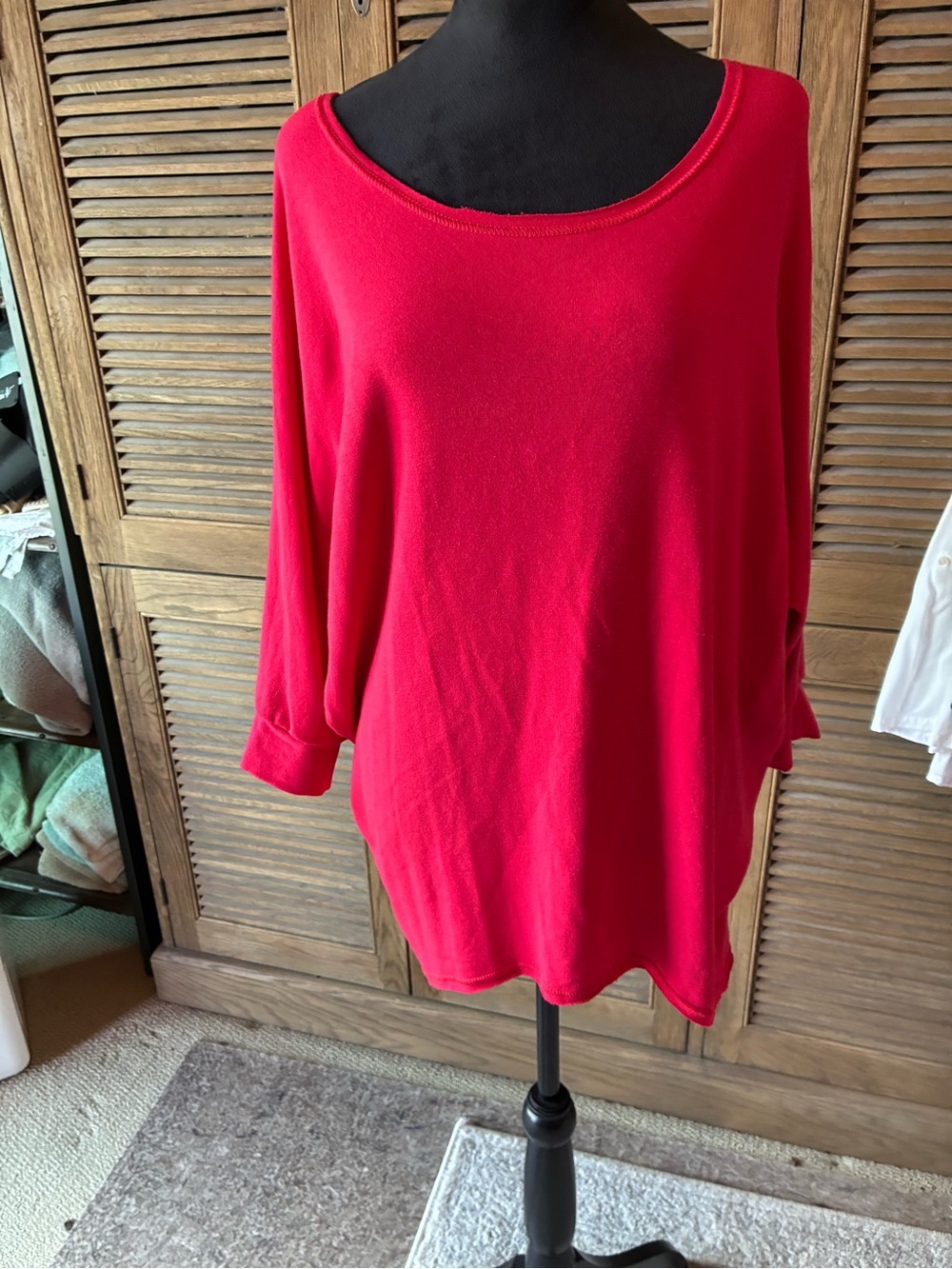 Freeloader Red Knit Top with Boatneck